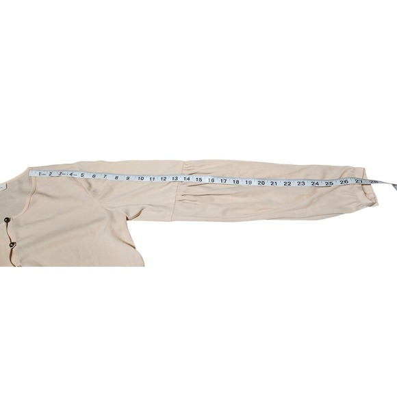 Banana Republic x Olivia Palermo‎ Long Sleeve Blouse Xs Womens Blush Peplum - Picture 9 of 9